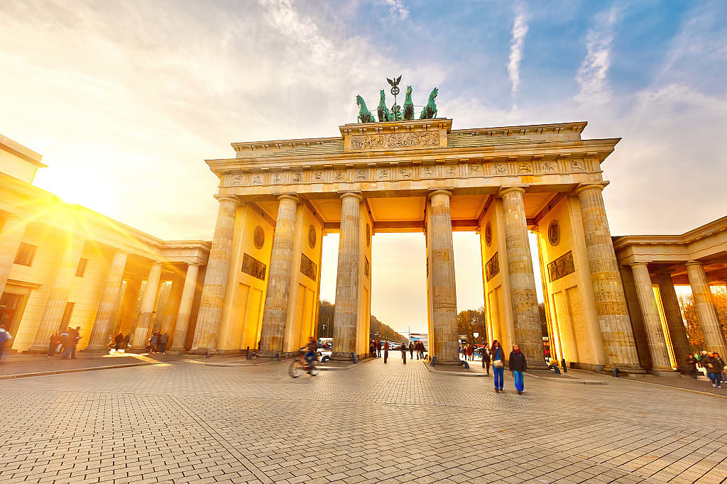 Sunset at Brandenburg Gate in Berlin, Germany