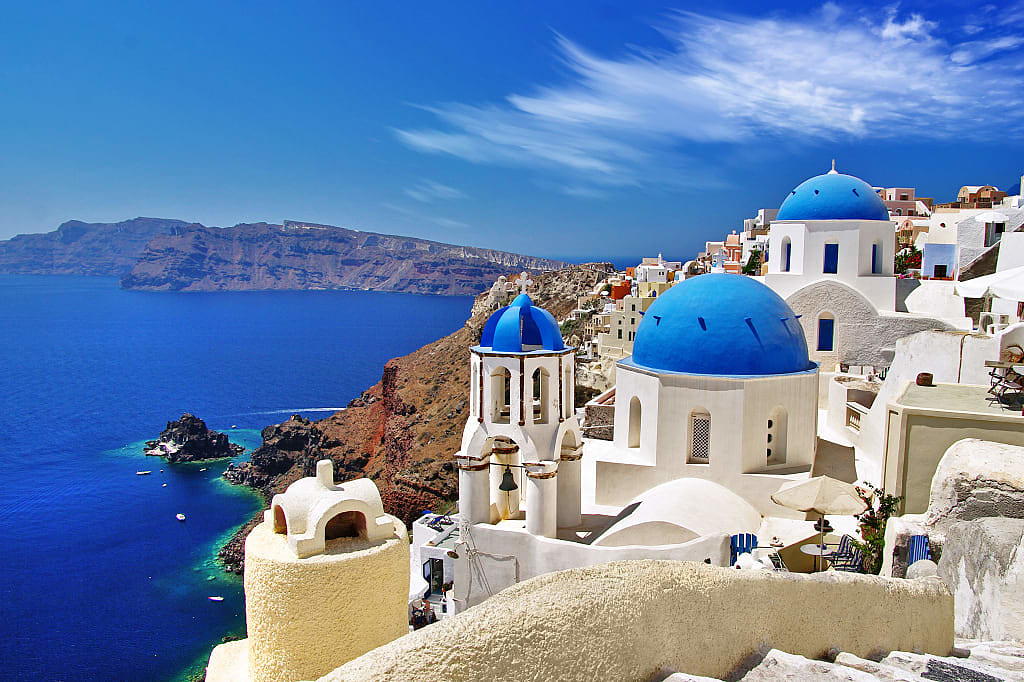 View of the Caldera in Santorini, Greece