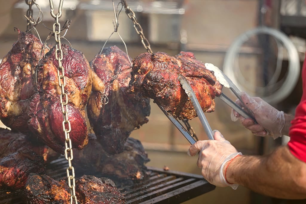 Asado, roasted meat on the grill in Argentina