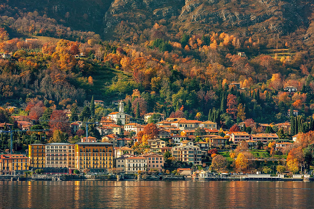 Autumn colors on Lake Como, Italy