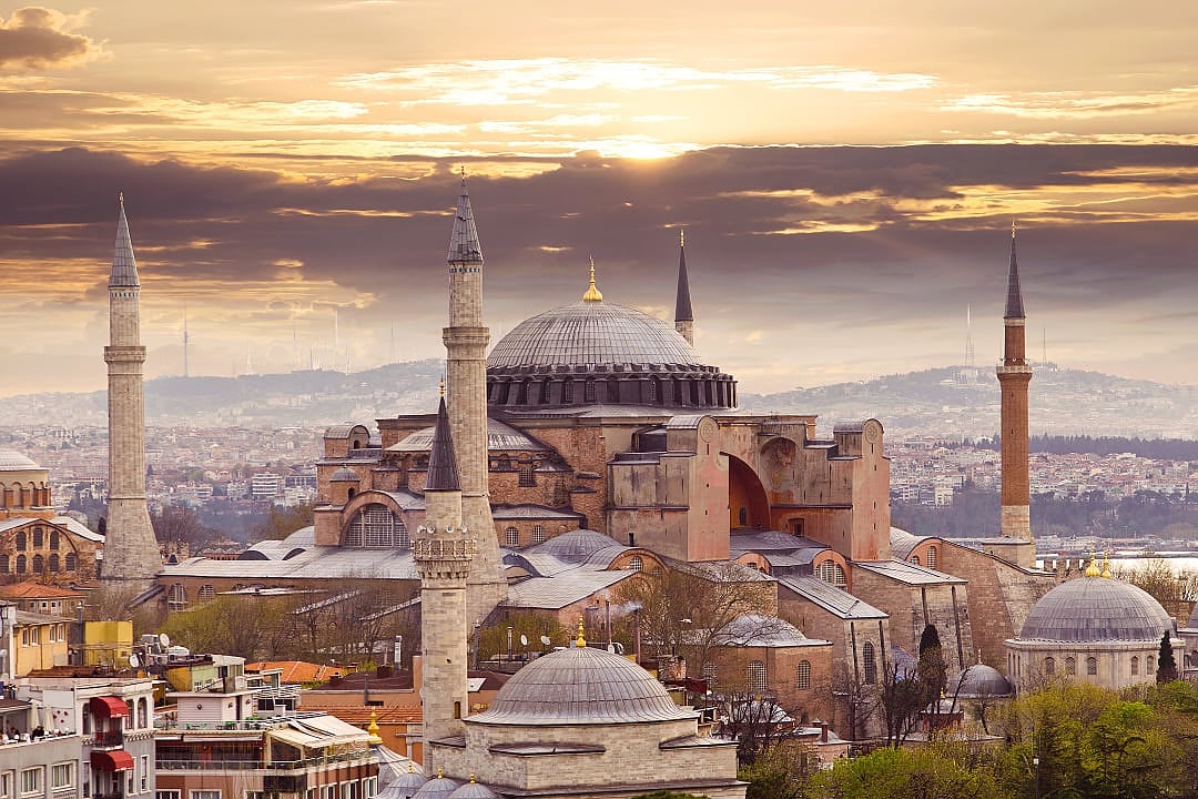 Hagia Sophia in Istanbul, the world famous monument of Byzantine Architecture
