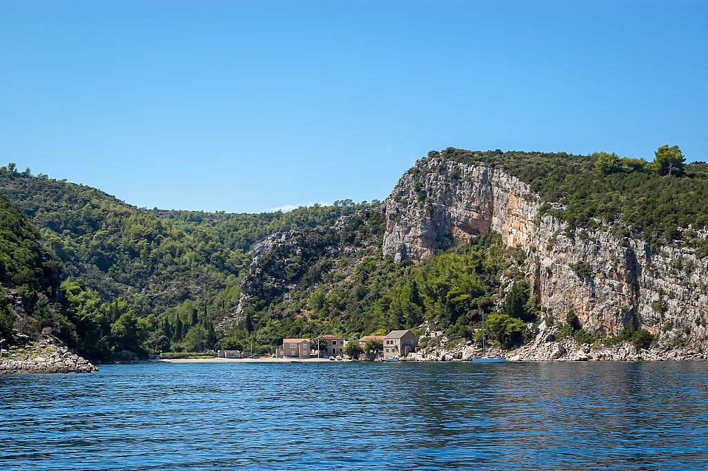 Pokrivenik Beach on Hvar Island, Croatia