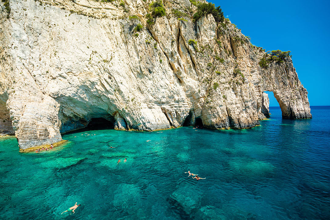 Snorkeling the Blue Caves in Zakynthos, Greece
