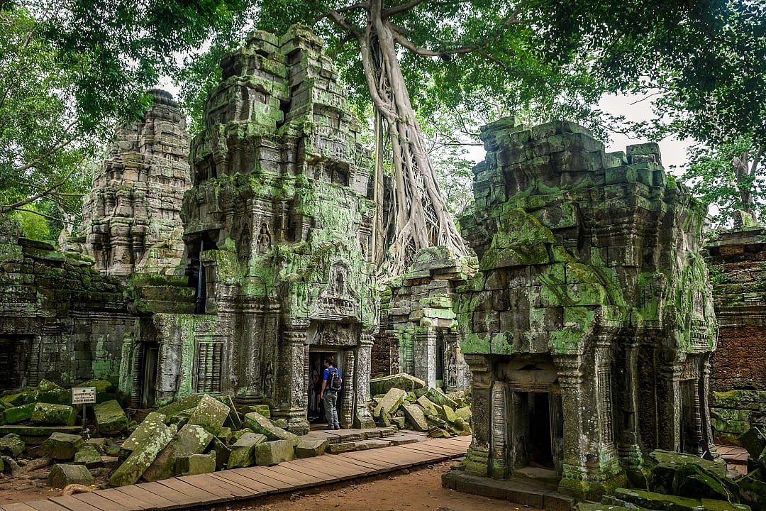 Ta Prohm Temple in Angkor Wat temple complex in Cambodia