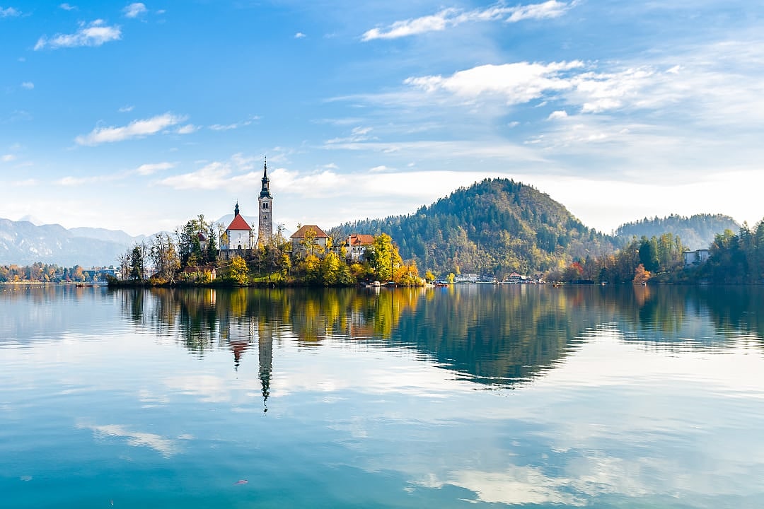 View of Lake Bled in Slovenia