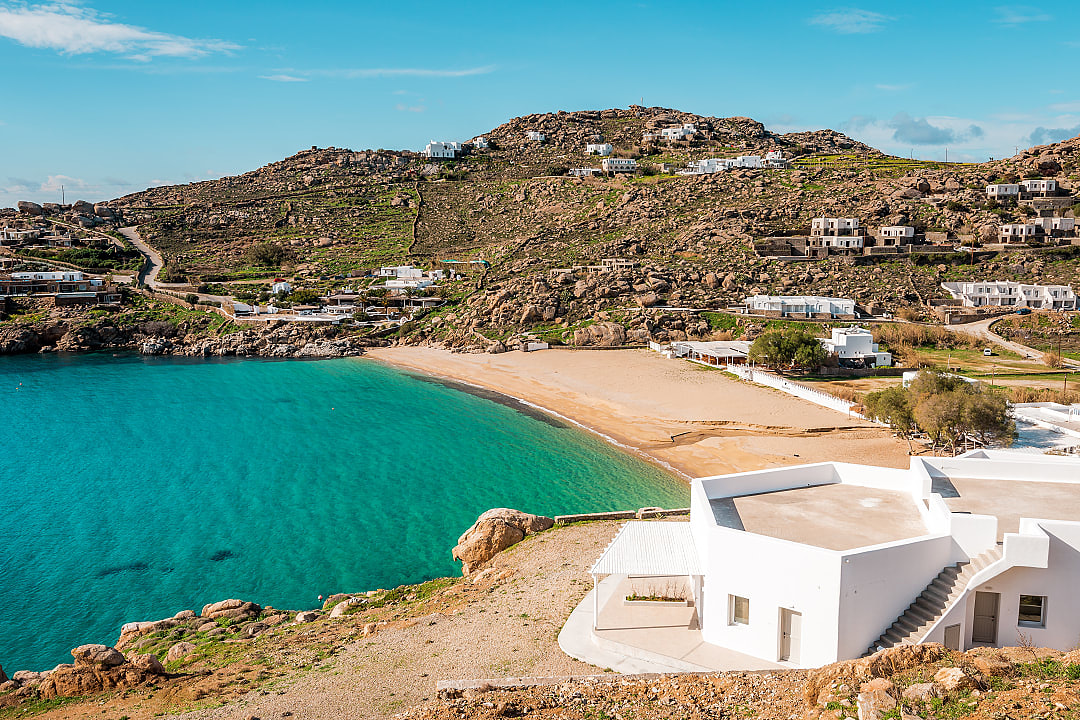 Paradise Beach in Mykonos, Greece