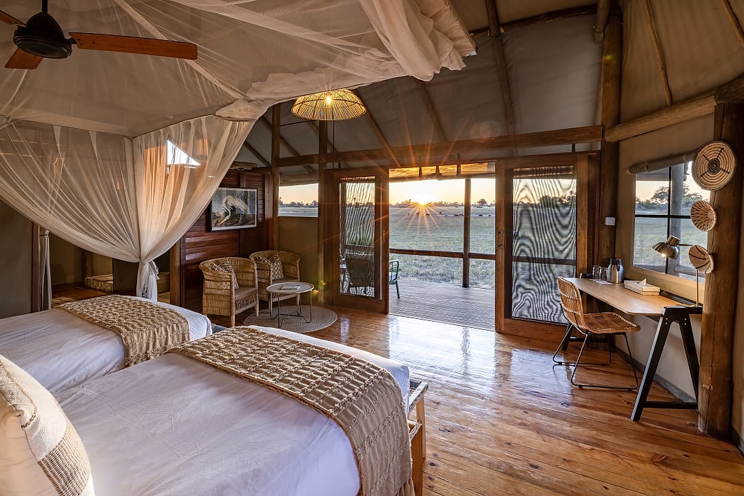 Tented safari lodge in Botswana.