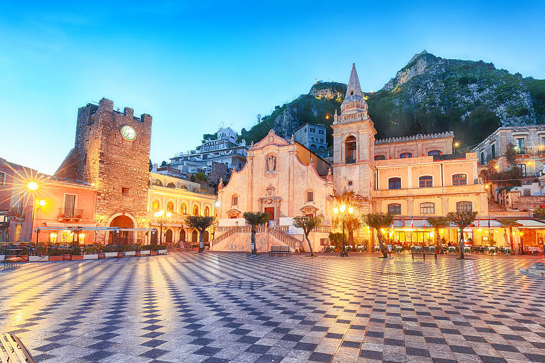 Piazza IX Aprile in Sicily, Italy