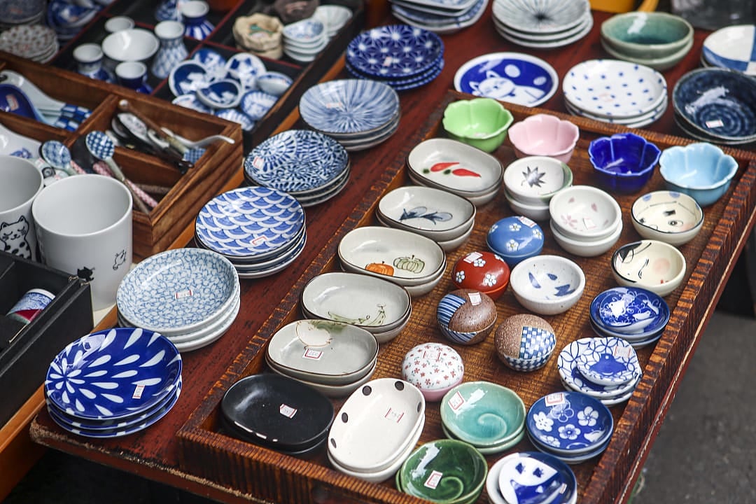 Artisanal pottery for sale in Tokyo, Japan