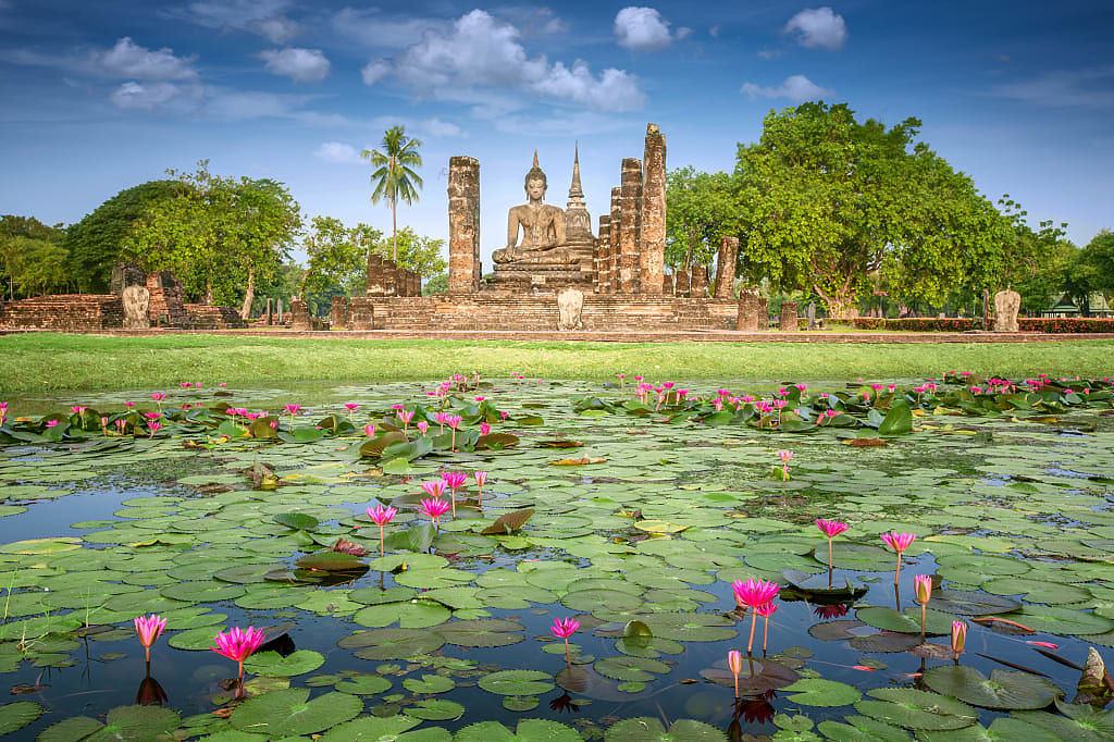 Sukhothai historical park in Thailand