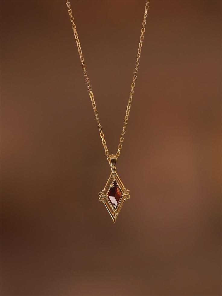 Amelie Garnet Kite Pendant Necklace