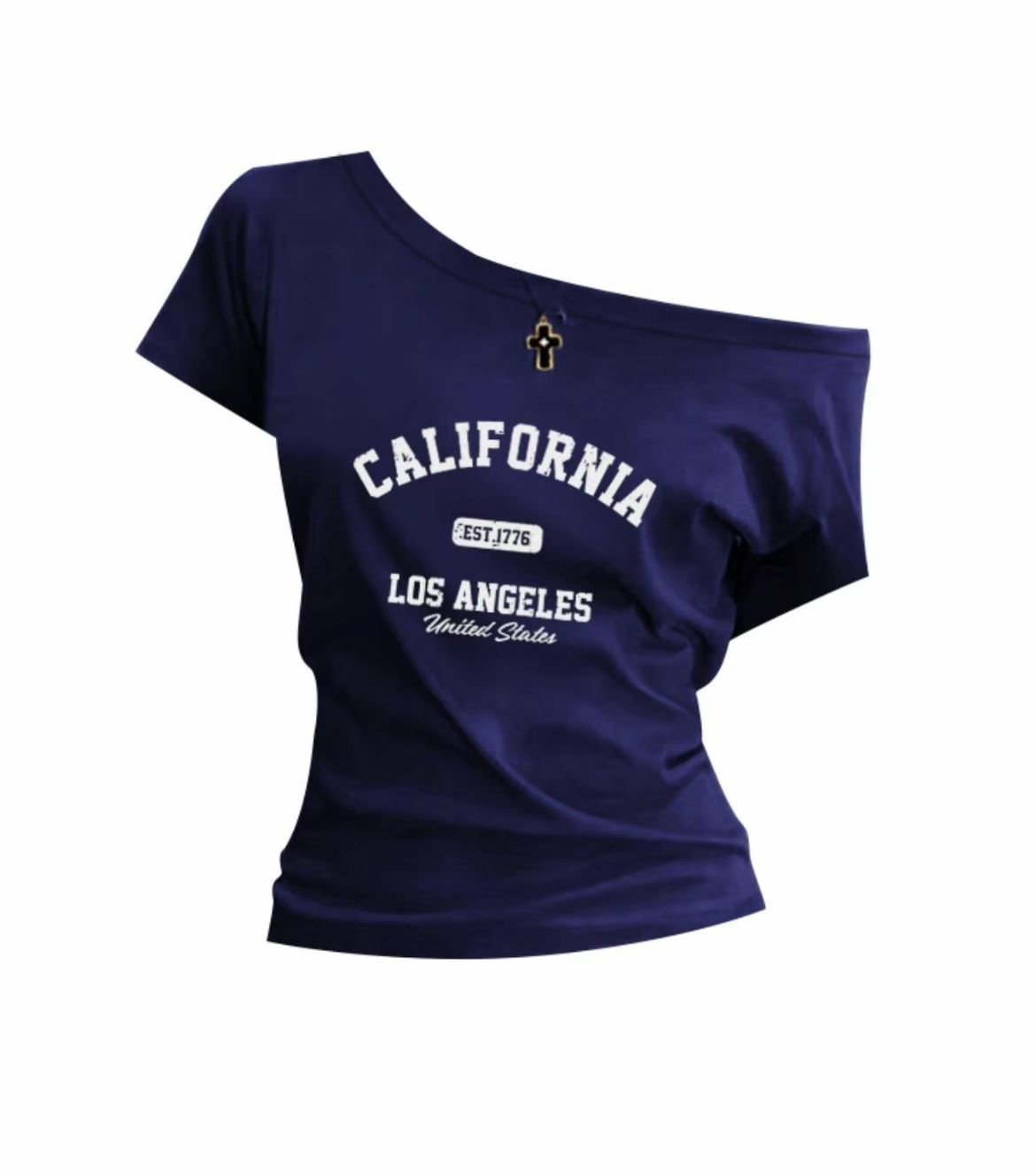 California Off-Shoulder Graphic Tee