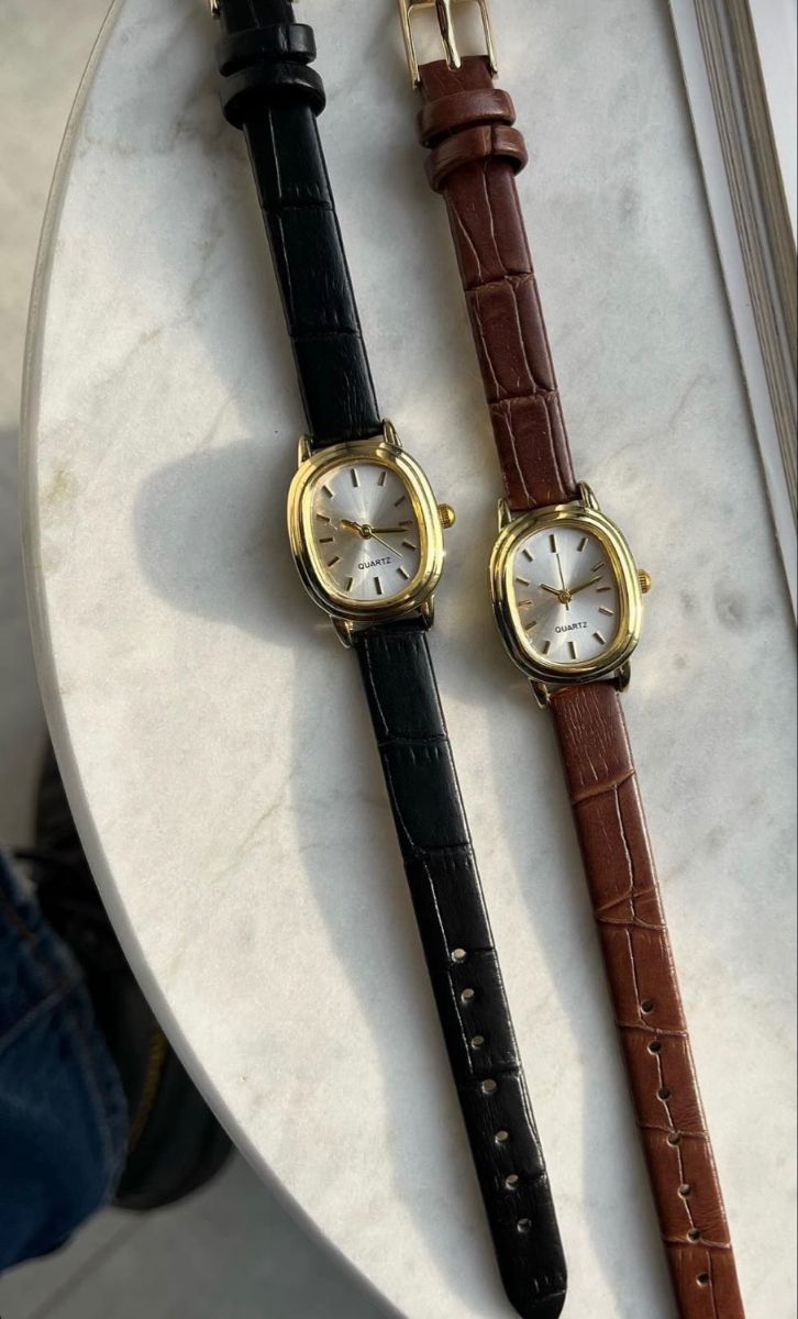 Classic Quartz Leather Strap Watch Duo
