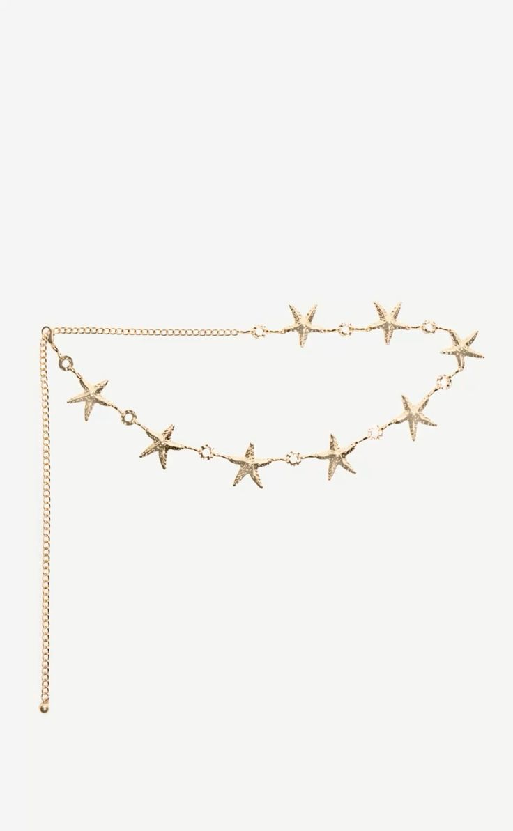 Gold Star Chain Belt Necklace