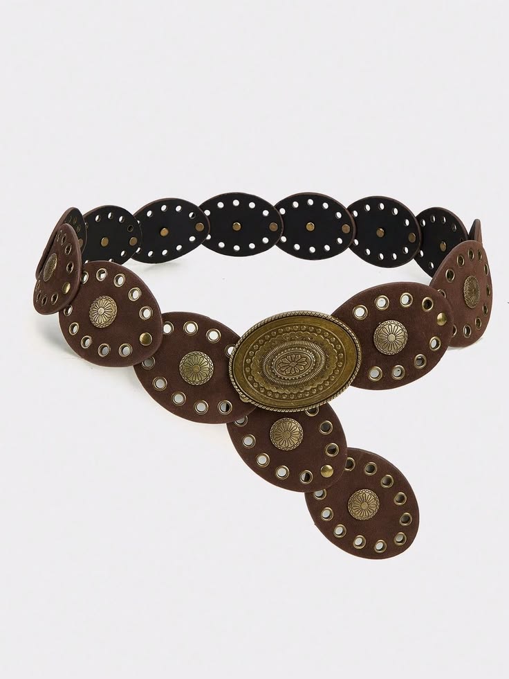 Studded Concho Leather Belt