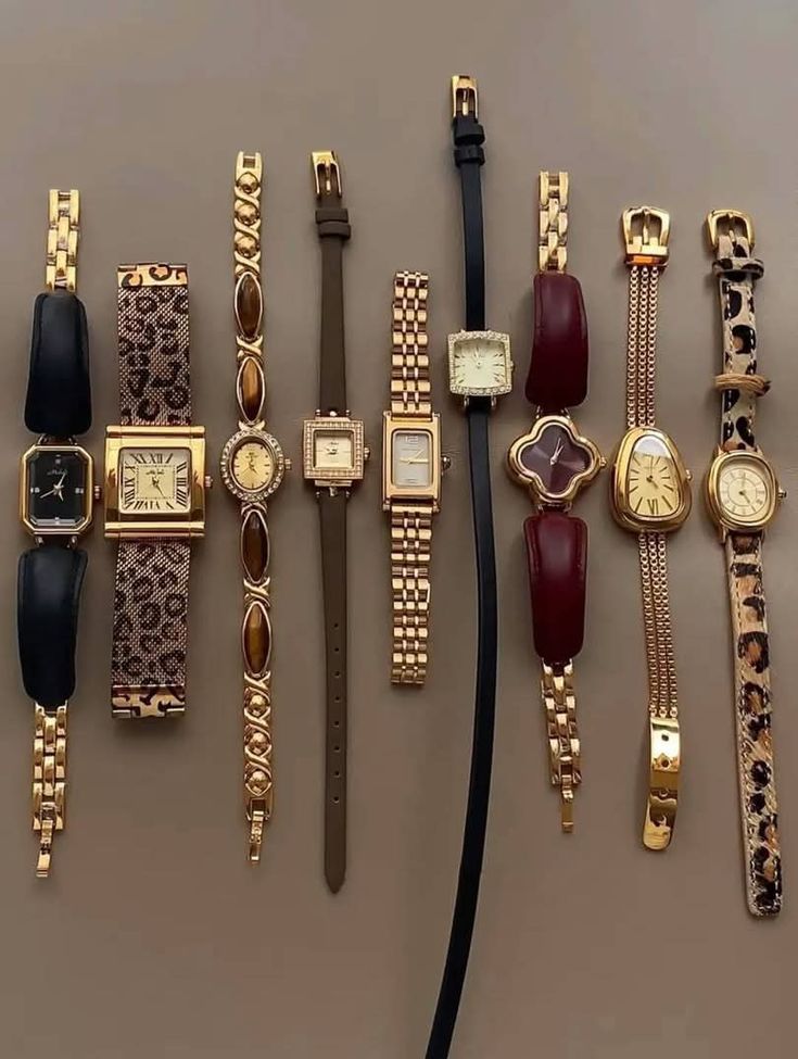 Vintage Gold & Leopard Watch Set
