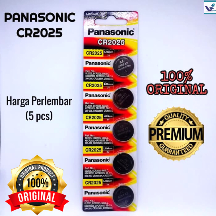 Jual Baterai Panasonic CR2025 Original - Panasonic CR 2025 - 1 lembar