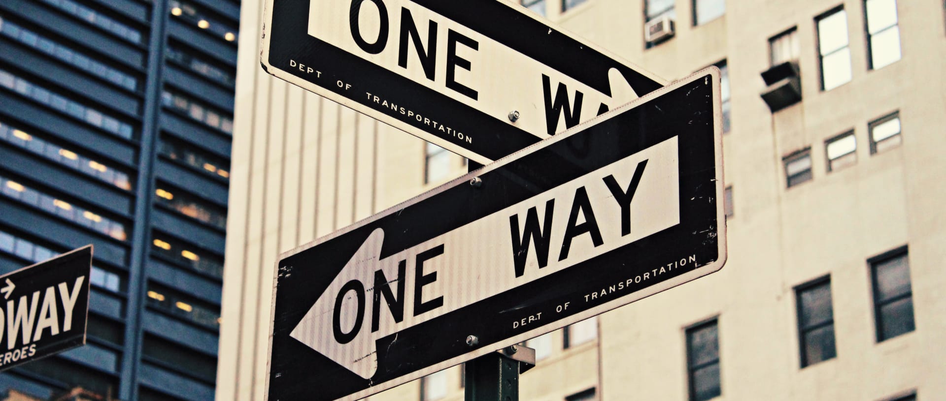 One way signs at a crossroads