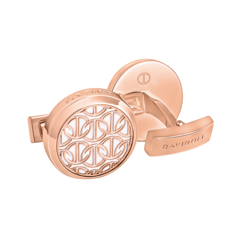 ZINO Cufflinks Round - Rose Gold / White