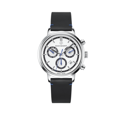 ESSENTIALS No. 2 Chronograph – White - Silver / Leather | DAVIDOFF