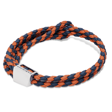 Home Run Bracelet - Stainless steel polished - Silver - Orange / Blue