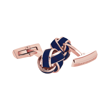 DAVIDOFF - ESSENTIALS cufflinks - Knot - RoseGold/Blue