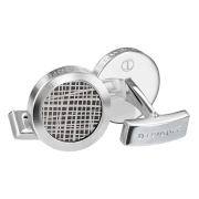 CROSSROADS cufflinks  - Round - Rhodium / Black
