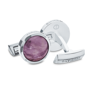 PRECIOUS STONES Cufflinks - Amethyst - Rhodium flash