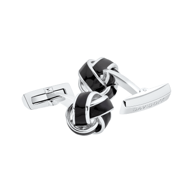 DAVIDOFF - ESSENTIALS Cufflinks - Knot - Silver/Black