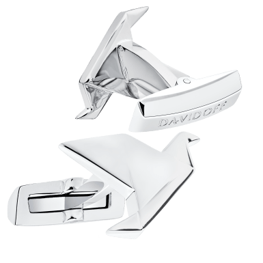 DAVIDOFF ESSENTIALS Cufflinks - Fancy - Crane Bird - Rhodium