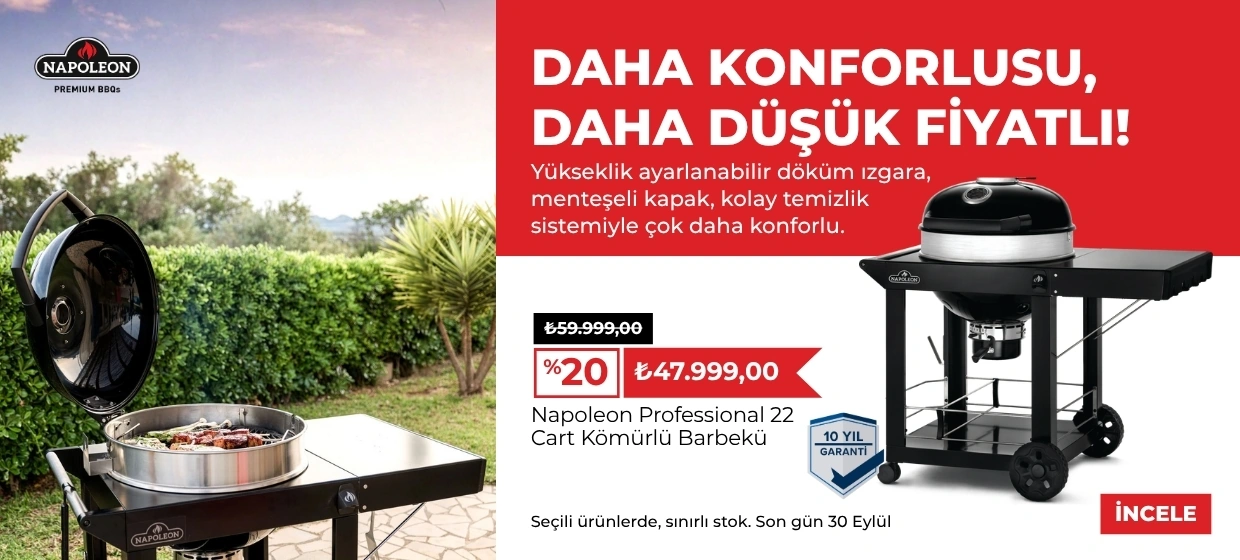 Napoleon Professional 22 Cart kömürlü barbekü kampanyası