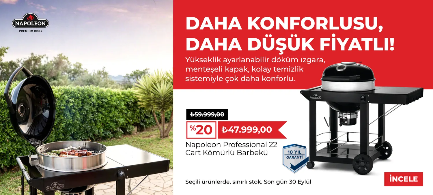 Napoleon Professional 22 Cart kömürlü barbekü kampanyası