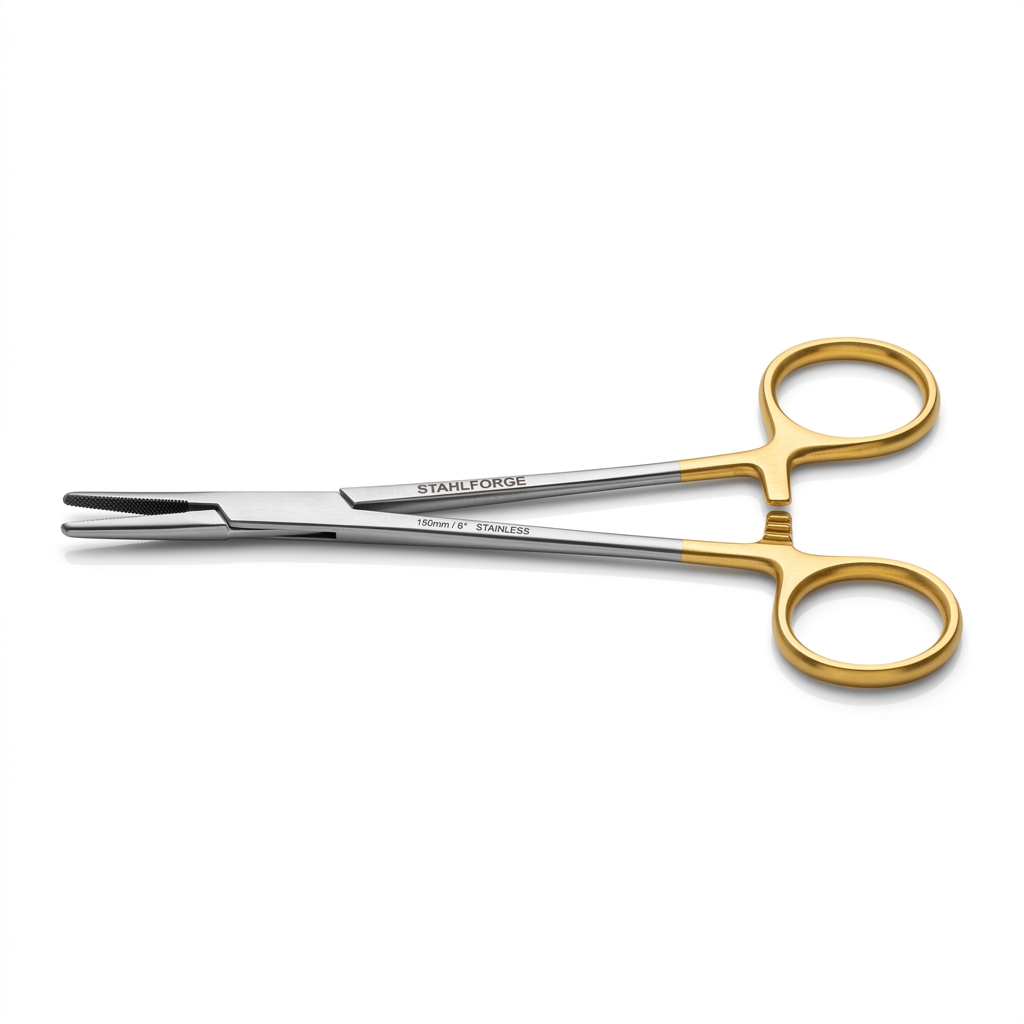 Mayo Hegar Needle Holder TC Gold 6"