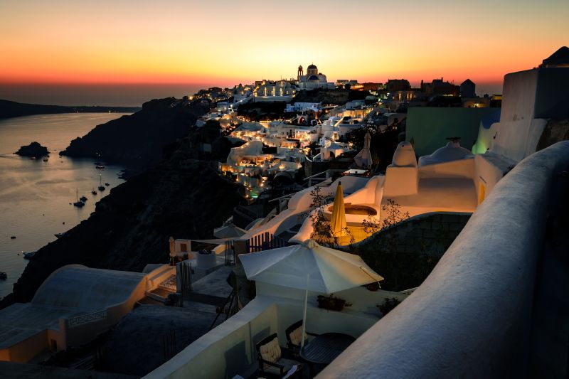 Best Party Islands in the World: Santorini, Greece. Best Party Islands World Santorini Greece Rooftop Sunset