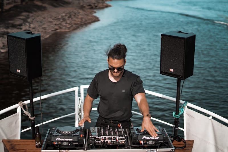 Best Party Island in the World: Ios, Greece. DJ on a boat.