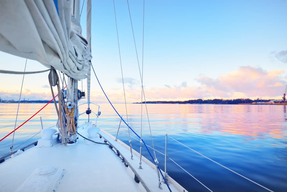 sailboat in winter