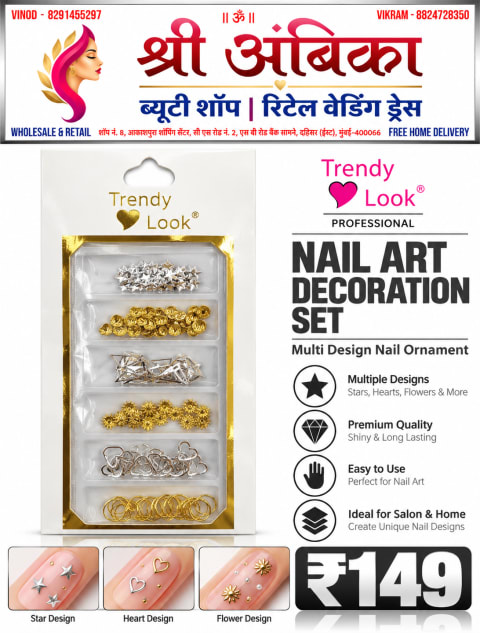 Buy Trendy Look Professional Nail Art Decoration Set by Trendy Look - Nail Art & Nail Care - Rs.149 at Shree Ambika Beauty Shop Dahisar Mumbai | 100% Original
