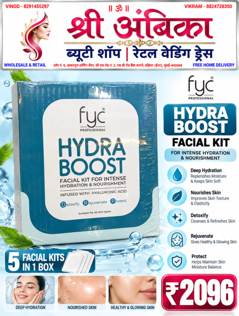 Buy FYC Professional Hydra Boost Facial Kit (5 in 1 Box) by FYC Professional - Skin Care - Rs.2096 at Shree Ambika Beauty Shop Dahisar Mumbai | 100% Original