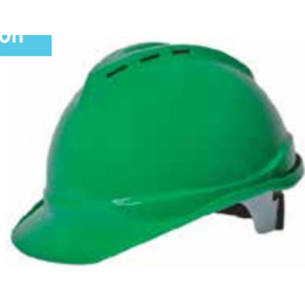 green ventilated safety helmet
