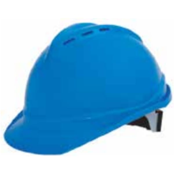 blue ventilated safety helmet