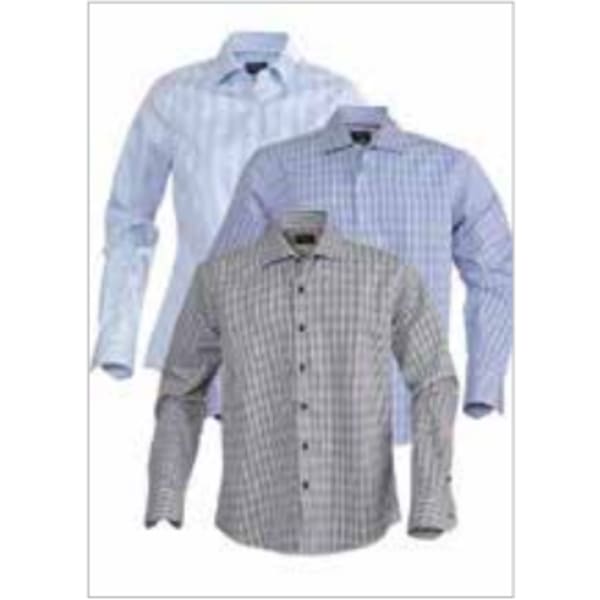 three overlapping long-sleeve check shirts