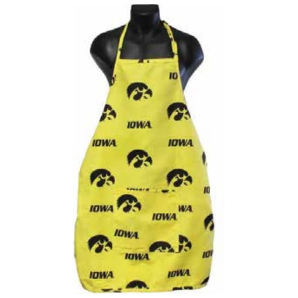 yellow printed bib apron