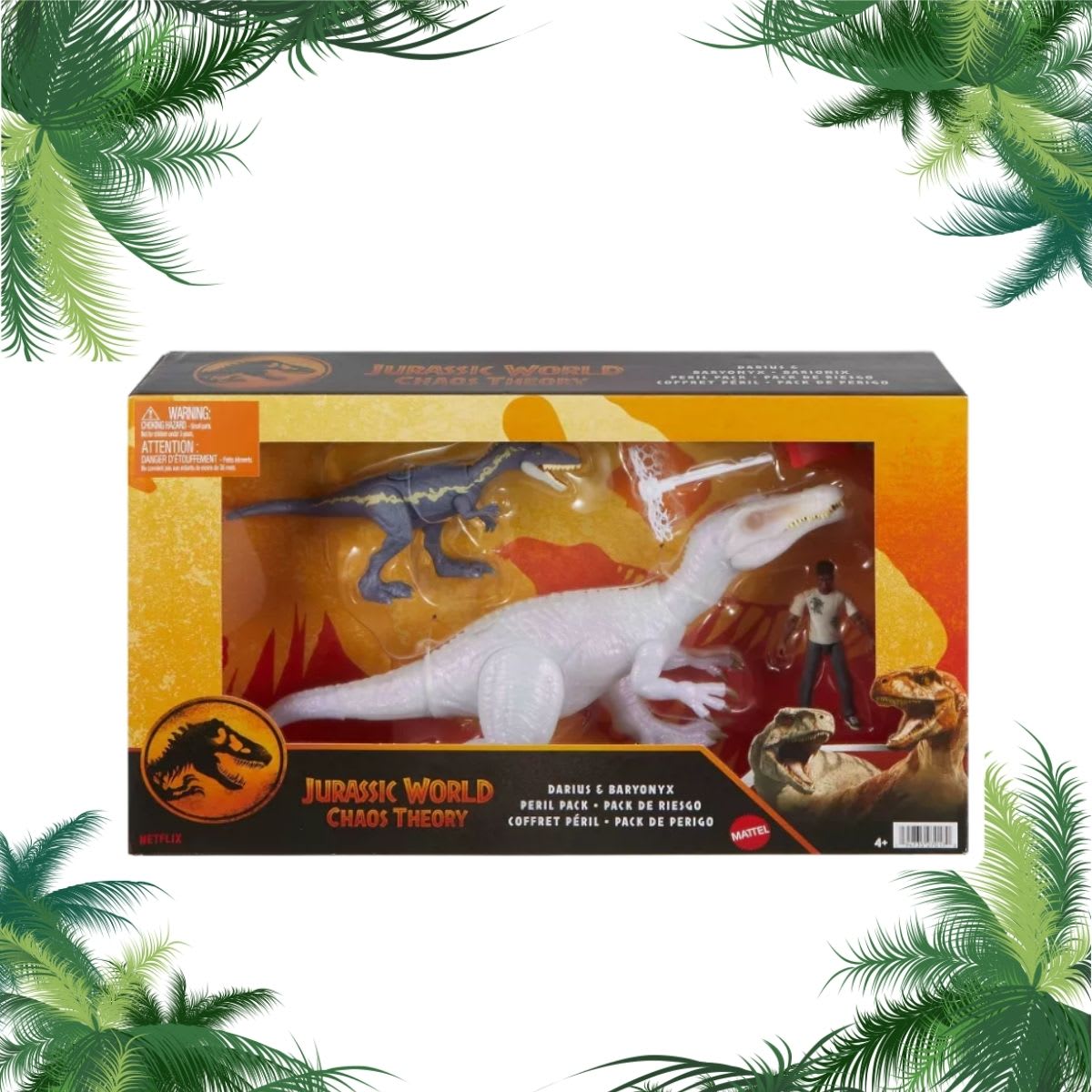 Darius, Baryonyx Albino y Monolophosaurus – Set Escena Caótica Jurassic World Chaos Theory