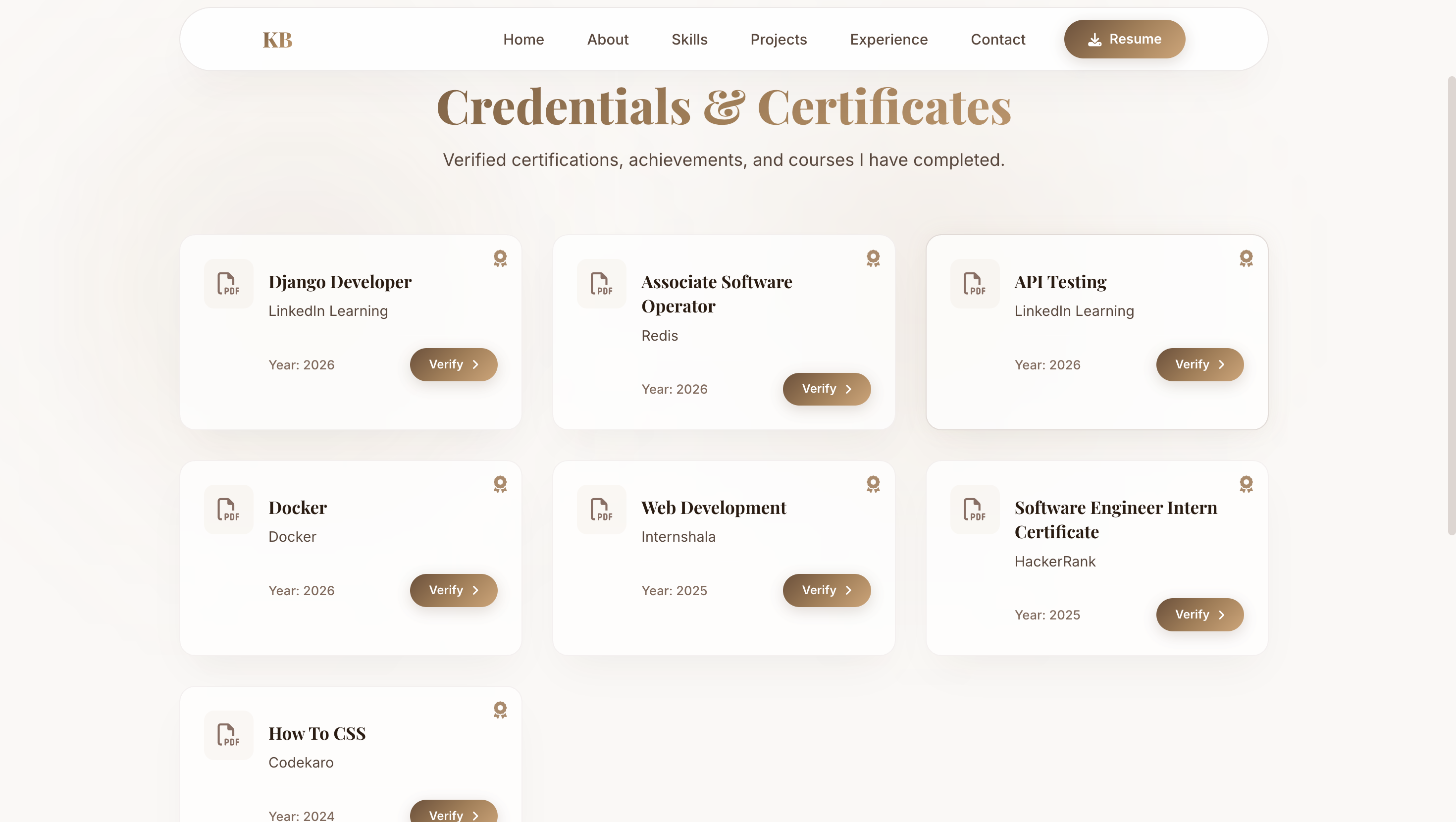 Certificates