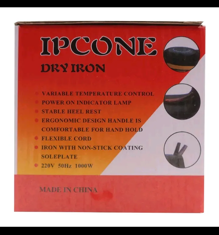 IPCONE Deluxe Dry Iron Box Stainless Steel Bottom Plate Irons Steamers HT-YD-1001