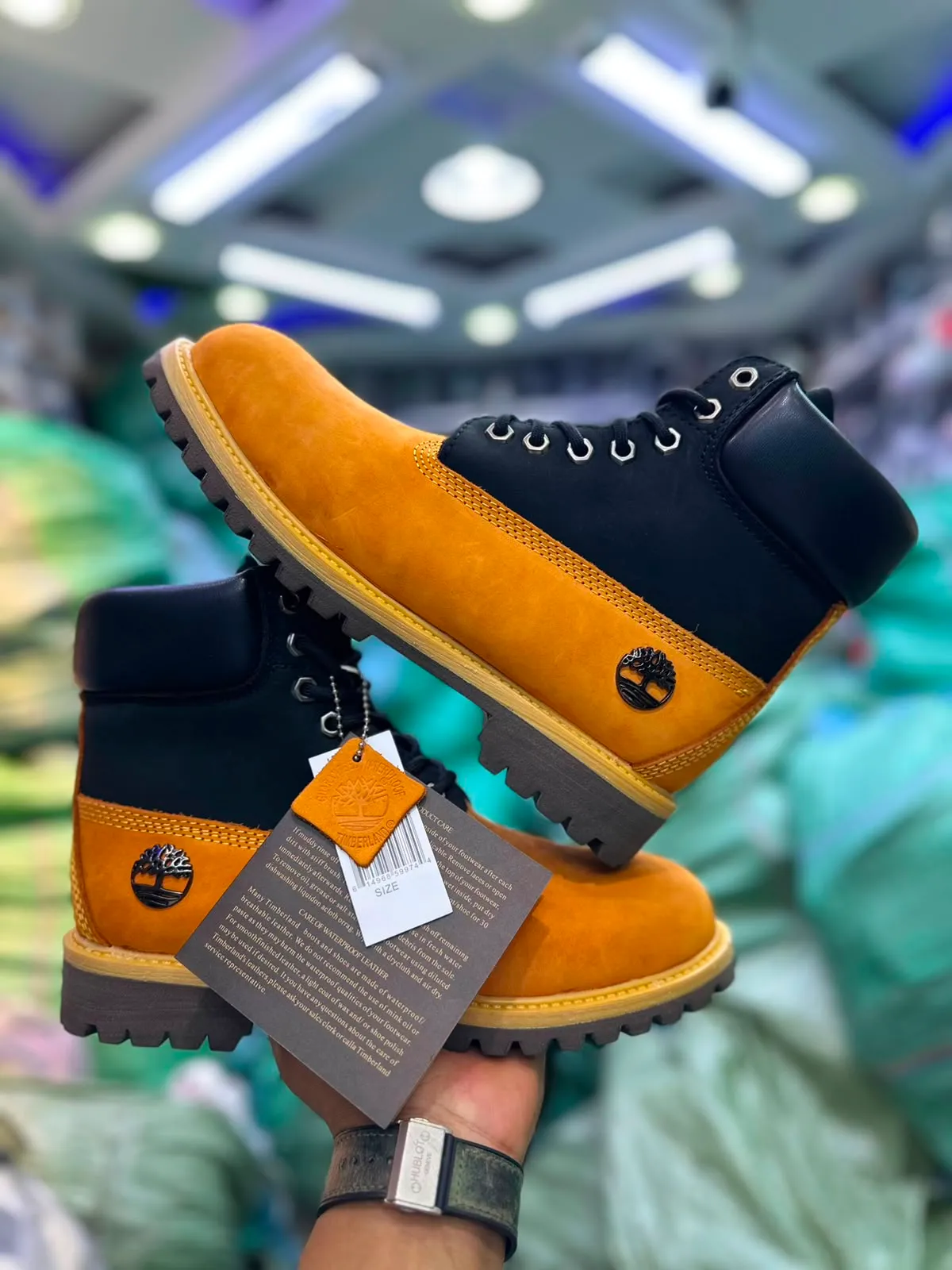 Two-tone timberland boots