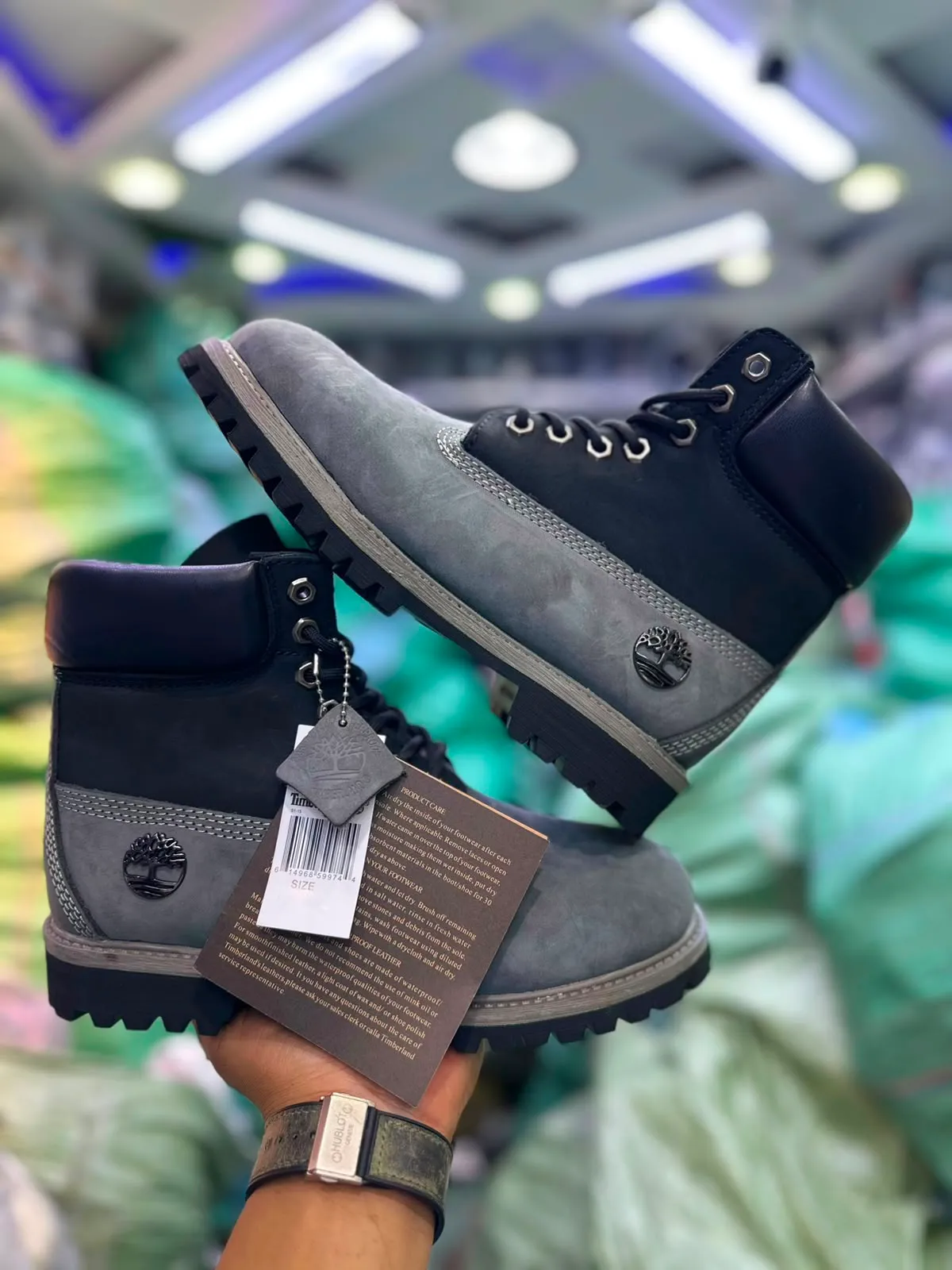 Two-tone timberland boots