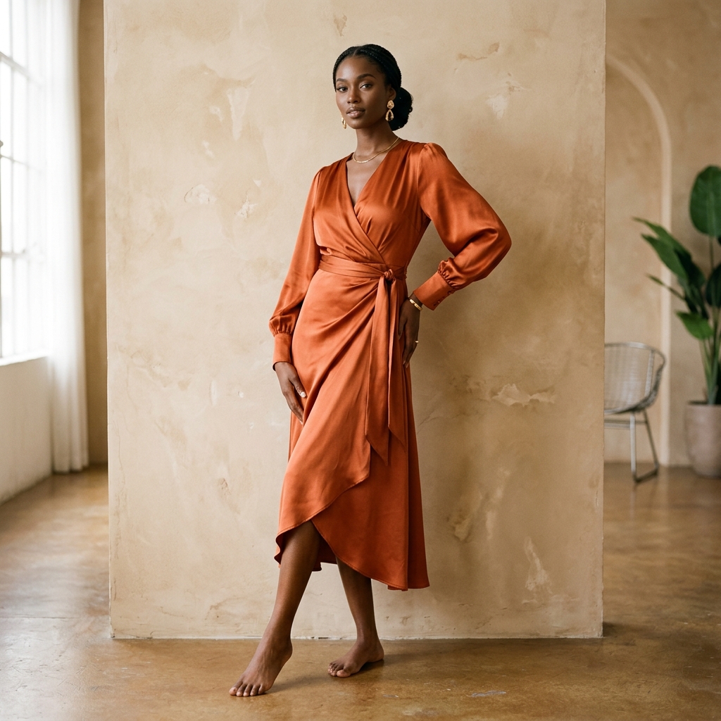 Satin Midi Dress