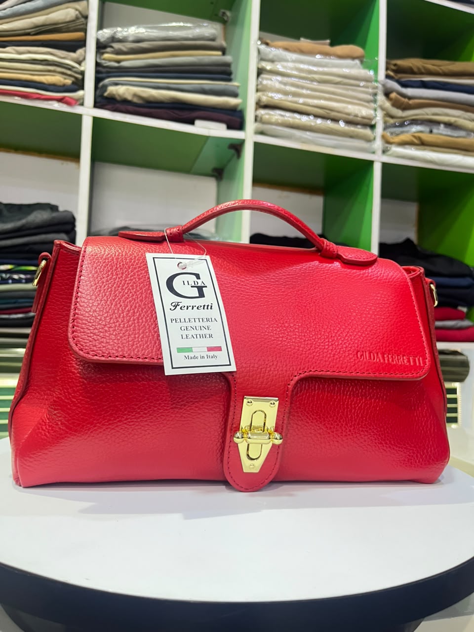 FERRETTI's Red Leather Bag
