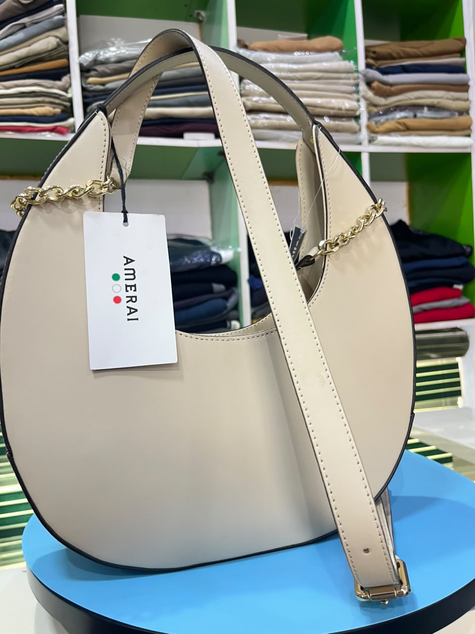 AMERAI's Beige Leather Bag